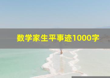 数学家生平事迹1000字