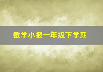 数学小报一年级下学期