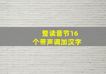 整读音节16个带声调加汉字