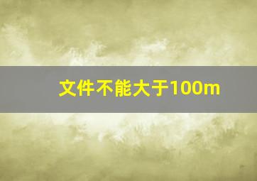 文件不能大于100m