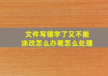 文件写错字了又不能涂改怎么办呢怎么处理