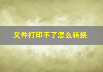 文件打印不了怎么转换