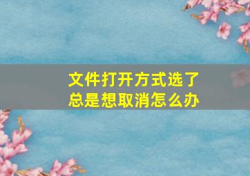 文件打开方式选了总是想取消怎么办