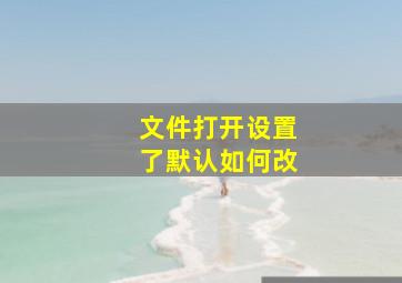 文件打开设置了默认如何改