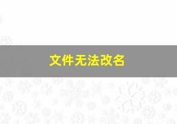 文件无法改名