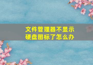 文件管理器不显示硬盘图标了怎么办