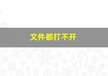 文件都打不开