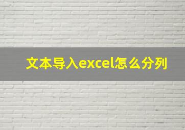 文本导入excel怎么分列