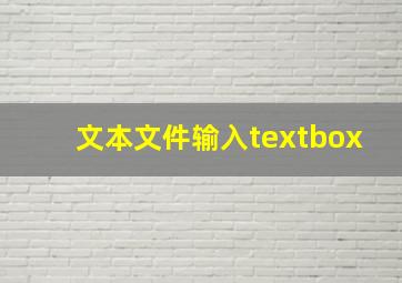 文本文件输入textbox