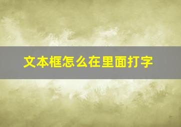 文本框怎么在里面打字