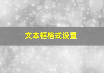 文本框格式设置