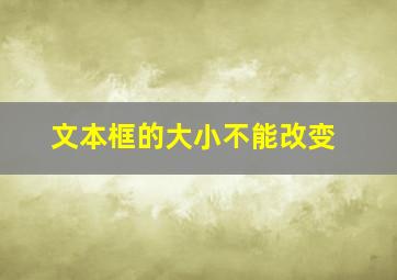 文本框的大小不能改变