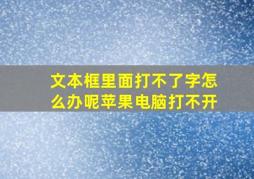 文本框里面打不了字怎么办呢苹果电脑打不开