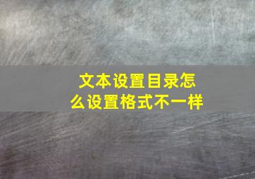 文本设置目录怎么设置格式不一样