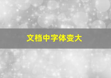 文档中字体变大