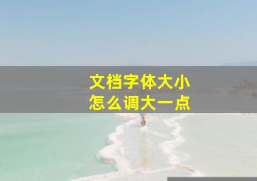 文档字体大小怎么调大一点