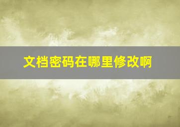 文档密码在哪里修改啊