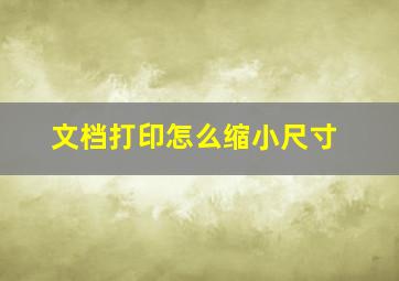 文档打印怎么缩小尺寸