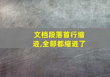 文档段落首行缩进,全部都缩进了