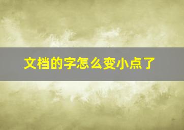 文档的字怎么变小点了