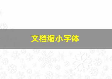 文档缩小字体