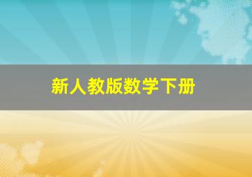 新人教版数学下册