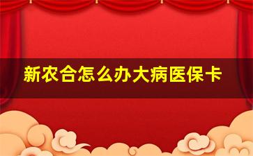 新农合怎么办大病医保卡