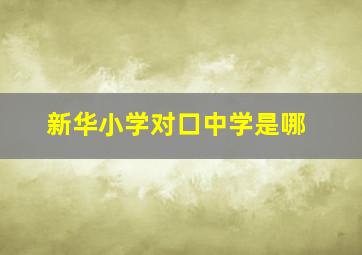 新华小学对口中学是哪