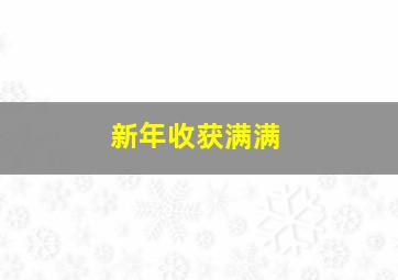 新年收获满满