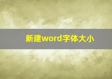 新建word字体大小