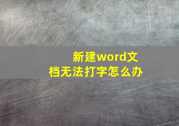 新建word文档无法打字怎么办