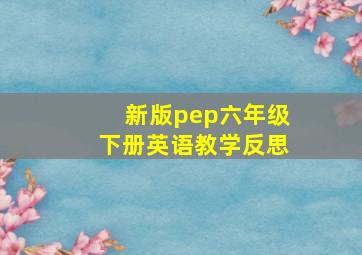 新版pep六年级下册英语教学反思