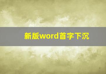 新版word首字下沉