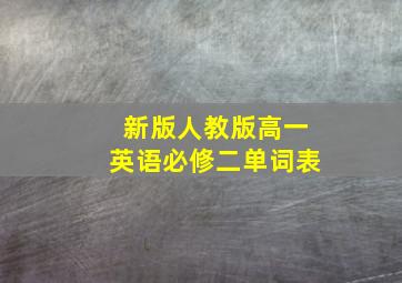 新版人教版高一英语必修二单词表