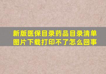 新版医保目录药品目录清单图片下载打印不了怎么回事