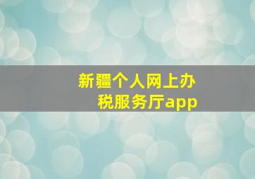 新疆个人网上办税服务厅app