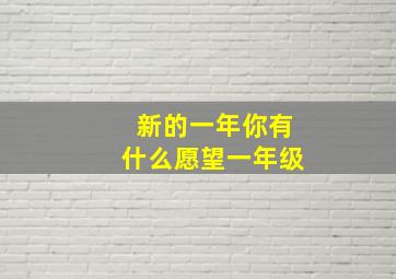 新的一年你有什么愿望一年级