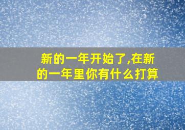 新的一年开始了,在新的一年里你有什么打算