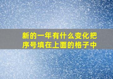 新的一年有什么变化把序号填在上面的格子中