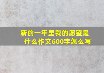 新的一年里我的愿望是什么作文600字怎么写