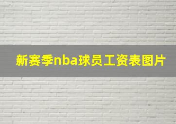 新赛季nba球员工资表图片