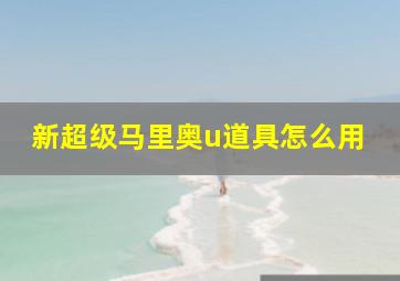 新超级马里奥u道具怎么用