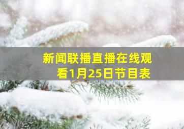 新闻联播直播在线观看1月25日节目表