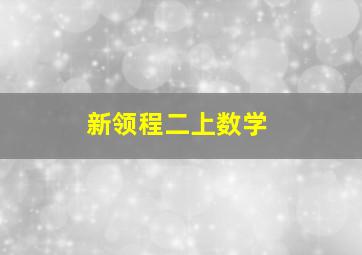 新领程二上数学