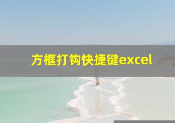 方框打钩快捷键excel