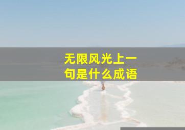 无限风光上一句是什么成语