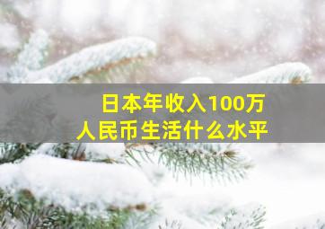 日本年收入100万人民币生活什么水平