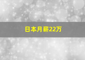 日本月薪22万