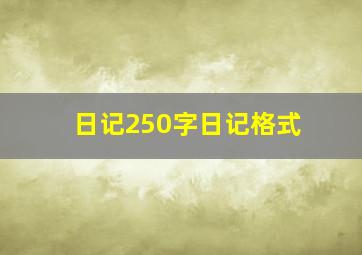 日记250字日记格式