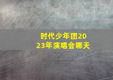 时代少年团2023年演唱会哪天